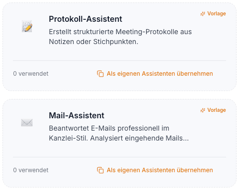 Custom Assistants – Screenshot