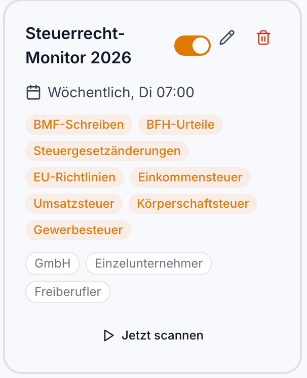 Gesetzesradar – Screenshot